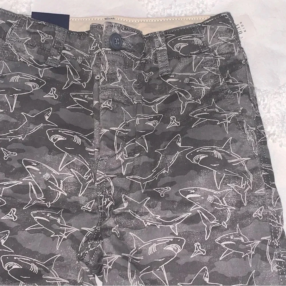 Gap Kids NWT Shark Boy Shorts Adjustable Waist Size 10R